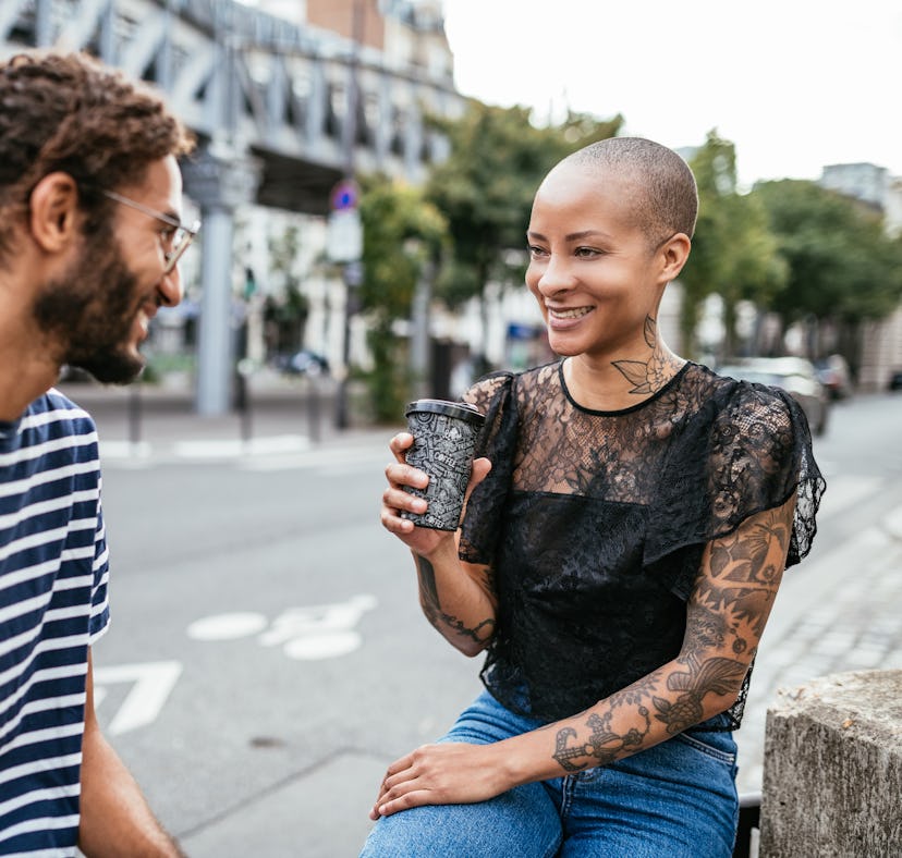 a tattooed couple in love