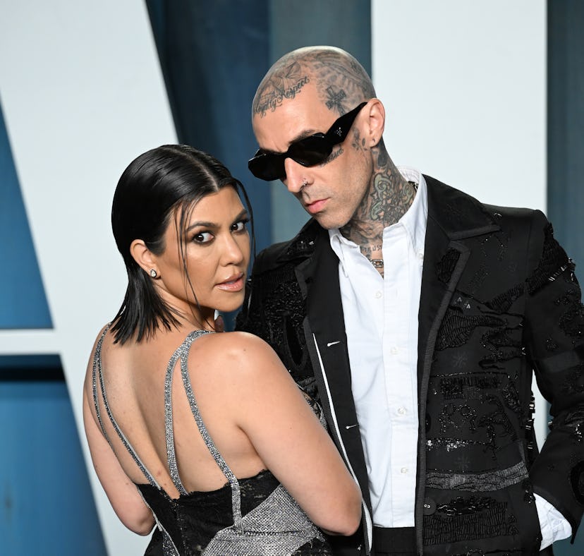 Kourtney Kardashian told Jimmy Kimmel her Las Vegas wedding ceremony with Travis Barker isn't legall...