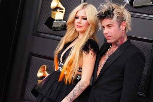 LAS VEGAS, NEVADA - APRIL 03: (L-R) Avril Lavigne and Mod Sun attend the 64th Annual GRAMMY Awards a...