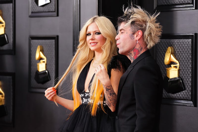 LAS VEGAS, NEVADA - APRIL 03: (L-R) Avril Lavigne and Mod Sun attend the 64th Annual GRAMMY Awards a...