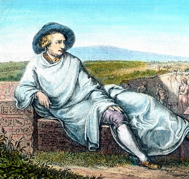Goethe resting on ancient stones at the Campagna, Italy. (Photo by: Carl Simon/United Archives/Unive...