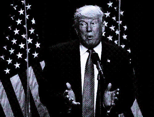 Republican Presidential candidate Donald Trump speaking at St. Anselm College in Manchester