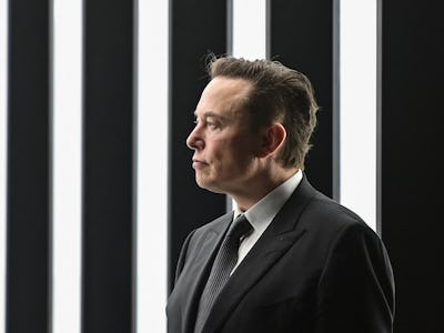 Tesla CEO Elon Musk is pictured as he attends the start of the production at Tesla's "Gigafactory" o...