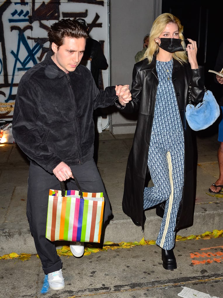 LOS ANGELES, CA - FEBRUARY 15: Brooklyn Beckham and Nicola Peltz are seen on February 15, 2022 in Lo...