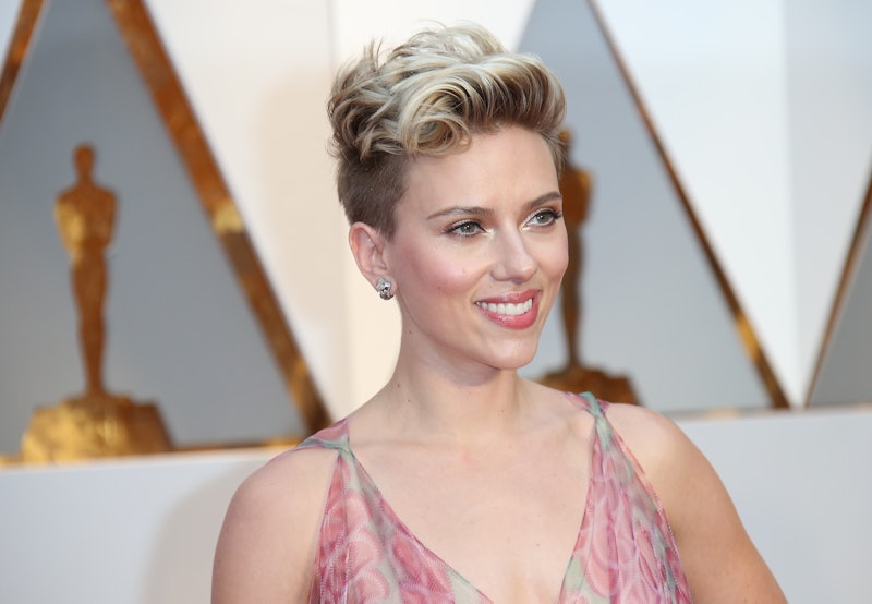 HOLLYWOOD, CA - FEBRUARY 26: Actress Scarlett Johansson arrives at the 89th Annual Academy Awards at...