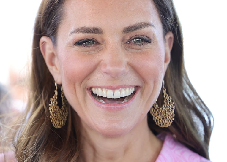 GRAND ABACO, BAHAMAS - MARCH 25: Catherine, Duchess of Cambridge during a visit to Daystar Evangelic...