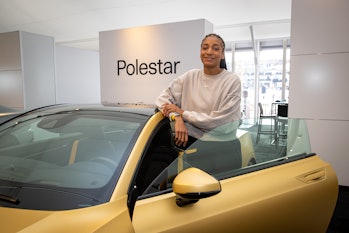 Belgian athlete Nafissatou 'Nafi' Thiam pictured with a Polestar vehicle at the Zoute Grand Prix Car...
