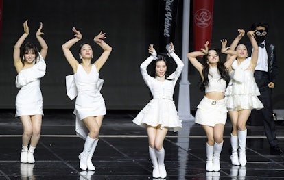 Red Velvet performs during the 2022 Gaon Chart Music Awards.