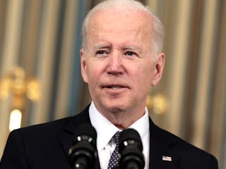 WASHINGTON, DC - MARCH 28: U.S. President Joe Biden answers questions after introducing his budget r...