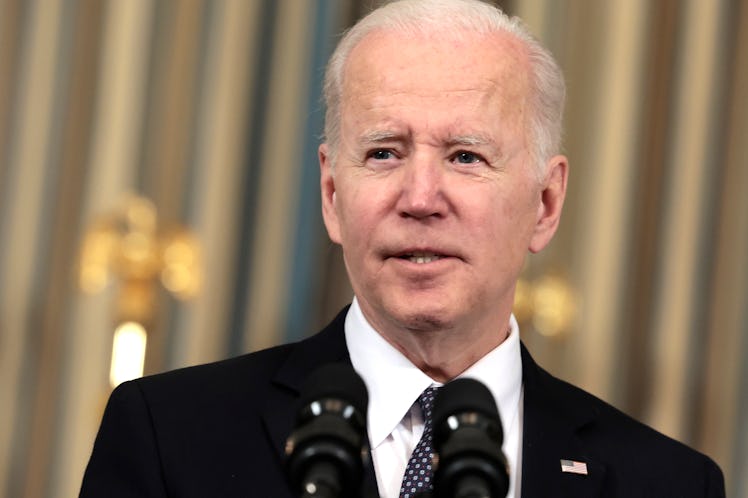WASHINGTON, DC - MARCH 28: U.S. President Joe Biden answers questions after introducing his budget r...