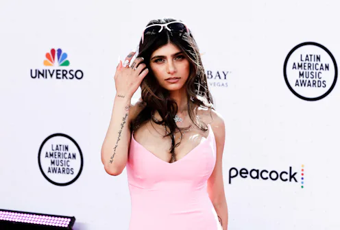 LAS VEGAS, NEVADA - APRIL 21: Mia Khalifa arrives at the 2022 Latin American Music Awards at Michelo...