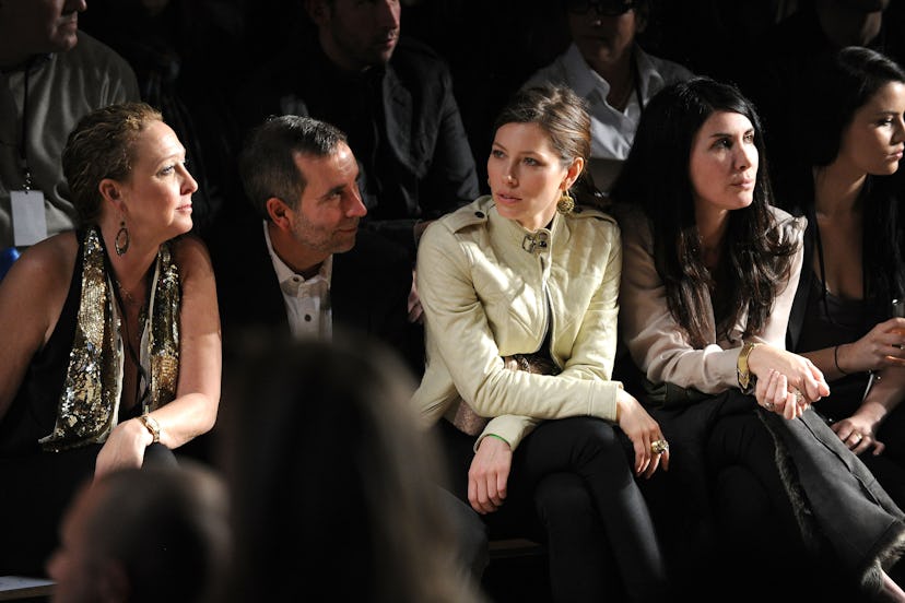 NEW YORK - FEBRUARY 17: Actress Jessica Biel (third from left) and guests attend the William Rast F…