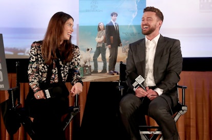 LOS ANGELES, CA - JANUARY 10:  Jessica Biel and Justin Timberlake attend the Q&A for the premiere of...