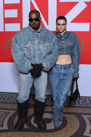 Ye and Julia Fox attend the Kenzo Fall/Winter 2022/2023 show 