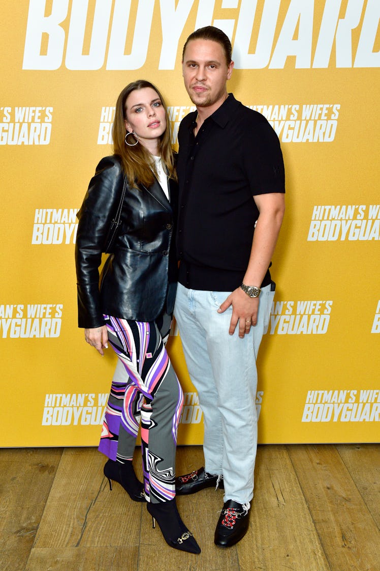 Julia Fox (L) and Peter Artemiev attend the "Hitman's Wife's Bodyguard" special screening 