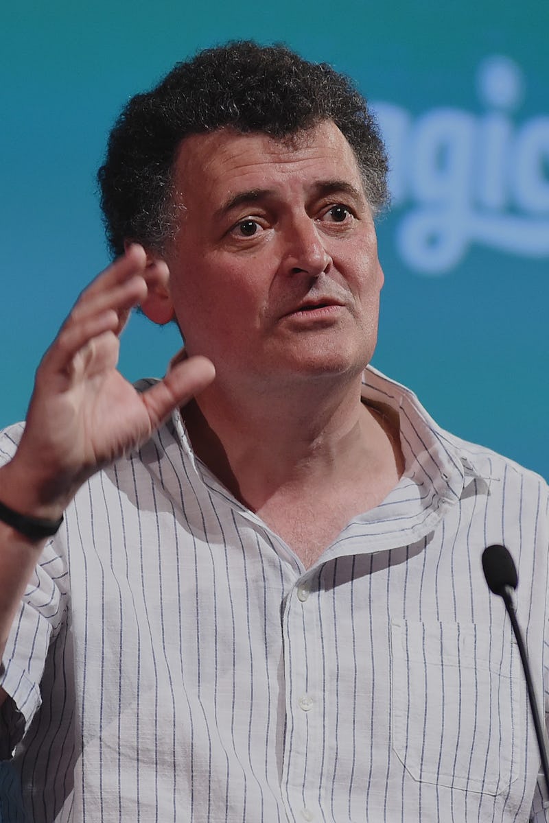 LONDON, ENGLAND - APRIL 09: Writer Steven Moffat speaks on stage during a Q&A at the BFI & Radio Ti...