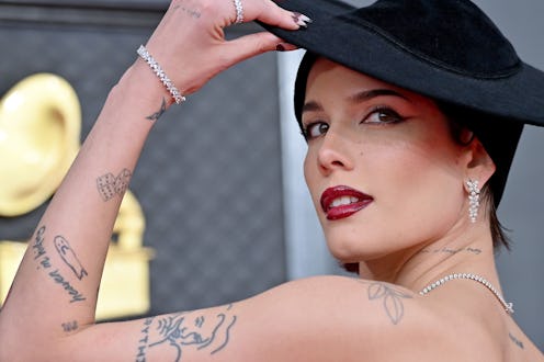 LAS VEGAS, NEVADA - APRIL 03: Halsey attends the 64th Annual GRAMMY Awards at MGM Grand Garden Arena...