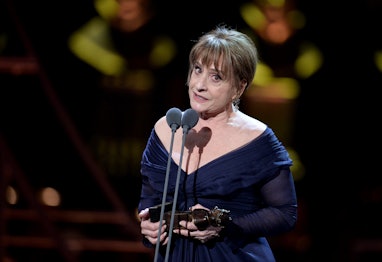 LONDON, ENGLAND - APRIL 07:   Patti LuPone accepts the Best Actress In A Supporting Role In A Musica...