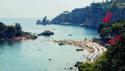Beach, Taormina, Italy.