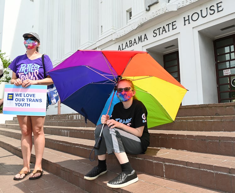 MONTGOMERY, AL - MARCH 30: Christa White (L) and her daughter attend a rally at the Alabama State Ho...