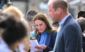 GLASGOW, SCOTLAND - MAY 11: Prince William, Duke of Cambridge and Catherine, Duchess of Cambridge  o...