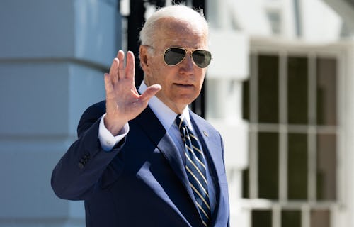 US President Joe Biden walks to Marine One prior to departing from the South Lawn of the White House...