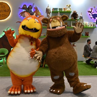 LONDON, ENGLAND - NOVEMBER 18: The Gruffalo characters pose during Brand Licensing Europe at ExCel o...