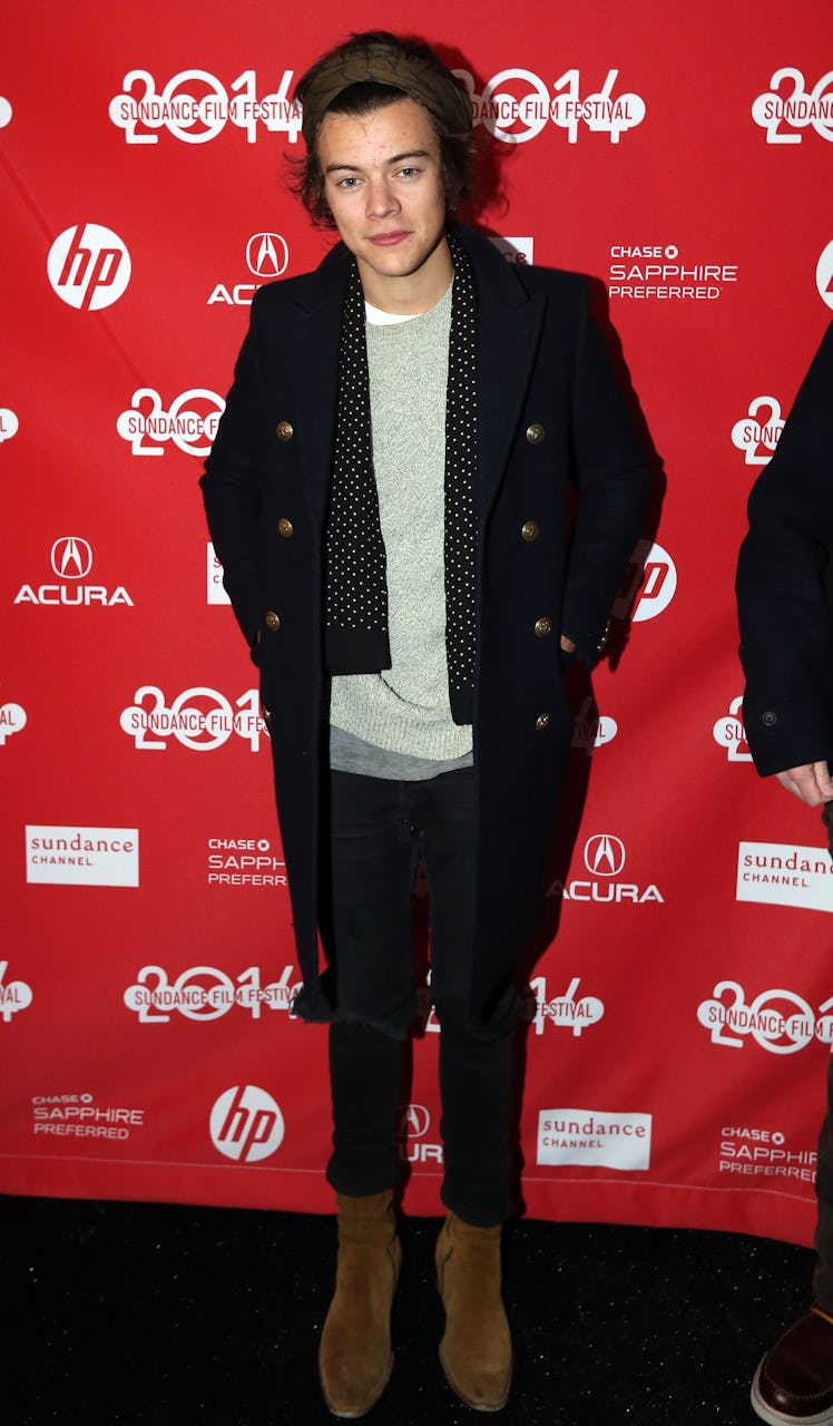 Harry Styles attends the premiere of "Wish I Was Here" 