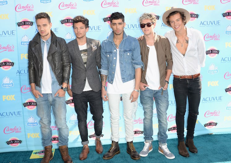 Liam Payne, Louis Tomlinson, Zayn Malik, Niall Horan and Harry Styles of One Direction attend the Te...