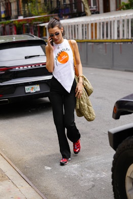 Bella Hadid out and about on May 11, 2022 in New York City. 