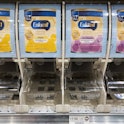 An empty baby formula display at a Publix grocery store reflects the infant formula shortage crisis.