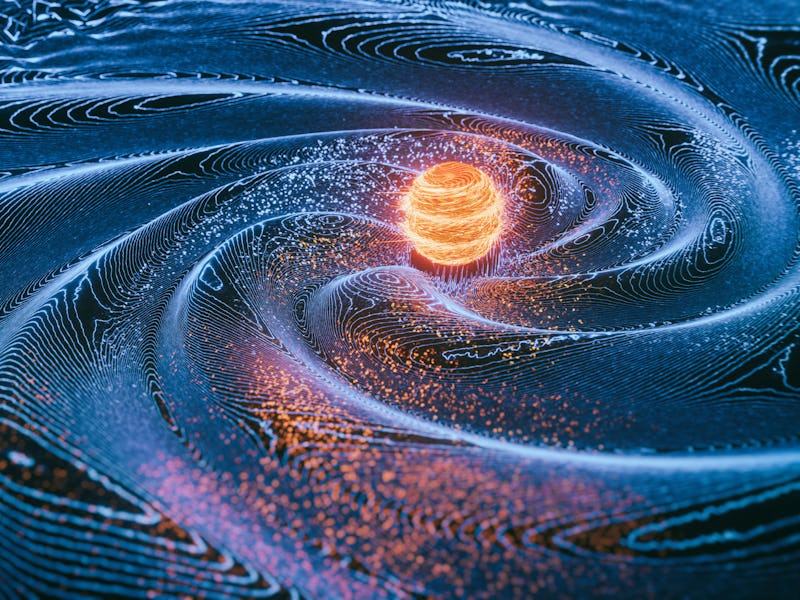 Gravity wave - 3d rendered image. Hologram view, physical process. Futuristic illustration for micro...