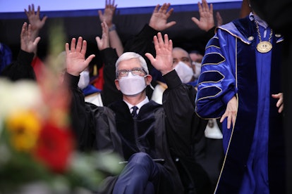 Commencement speaker Tim Cook, CEO of Apple attends Gallaudet University 2022 Commencement at Gallau...
