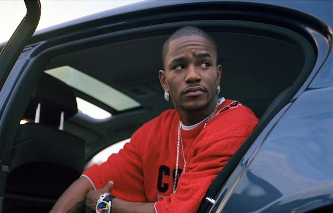 Rapper Cam'ron of Roc-A-Fella Records in June, 2002 in Fort Lee, New Jersey. (Photo by Gregory Boj...