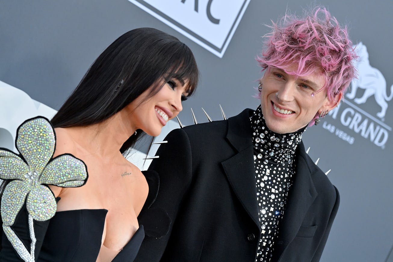 LAS VEGAS, NEVADA - MAY 15: Megan Fox and Machine Gun Kelly attend the 2022 Billboard Music Awards a...