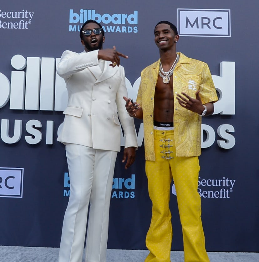  Sean "Diddy Combs and Christian Combs on the red carpet at the 2022 Billboard Music Awards at MGM G...