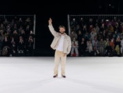 PARIS, FRANCE - JANUARY 18: Fashion designer Simon Porte Jacquemus walks the runway during the Jacqu...