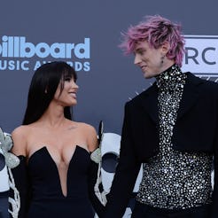 LAS VEGAS, NEVADA - MAY 15:  Megan Fox (L) and Machine Gun Kelly attend the 2022 Billboard Music Awa...