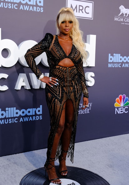 US singer-songwriter Mary J. Blige attends the 2022 Billboard Music Awards at the MGM Grand Garden A...