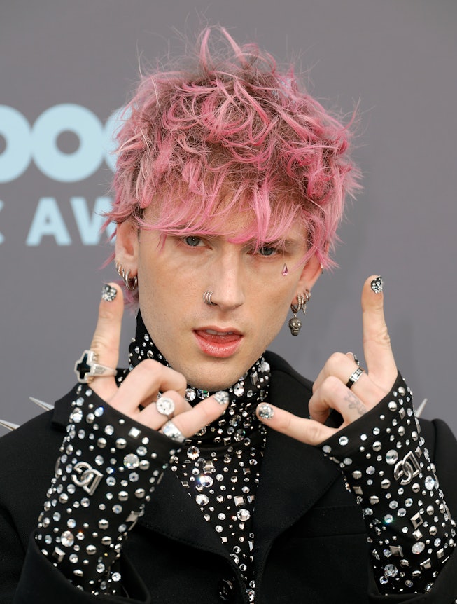 LAS VEGAS, NEVADA - MAY 15: Machine Gun Kelly attends the 2022 Billboard Music Awards at MGM Grand G...