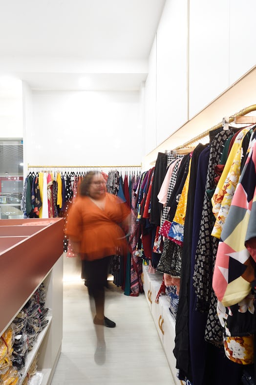 Woman shopping for clothing