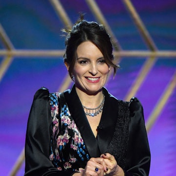 NEW YORK, NEW YORK - FEBRUARY 28: Tina Fey speaks onstage during the 78th Annual Golden Globe® Award...