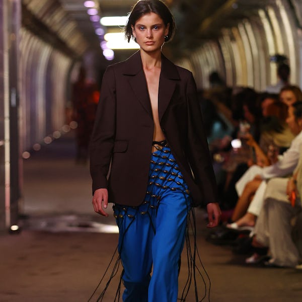 A model walks the runway during the Wynn Hamlyn show during Afterpay Australian Fashion Week 2022 Re...