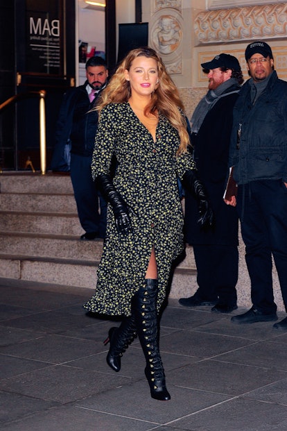 blake lively wearing christian louboutin fabiola boots in 2020