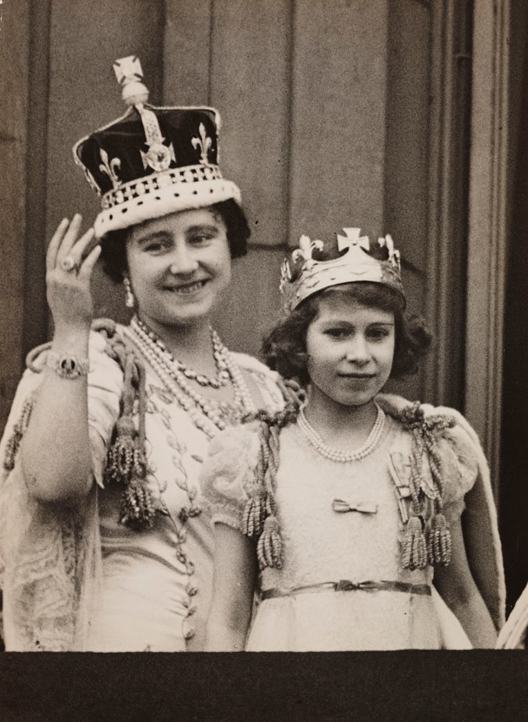 The Queen and Princess Elizabeth after the Coronation of George VI, 1937. Gelatin silver print. A ph...