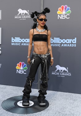 Teyana Taylor attends the 2022 Billboard Music Awards at MGM Grand Garden Arena on May 15, 2022 in L...