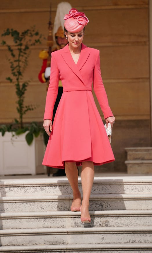 Kate Middleton’s coral coat dress at the Royal Garden Party.
