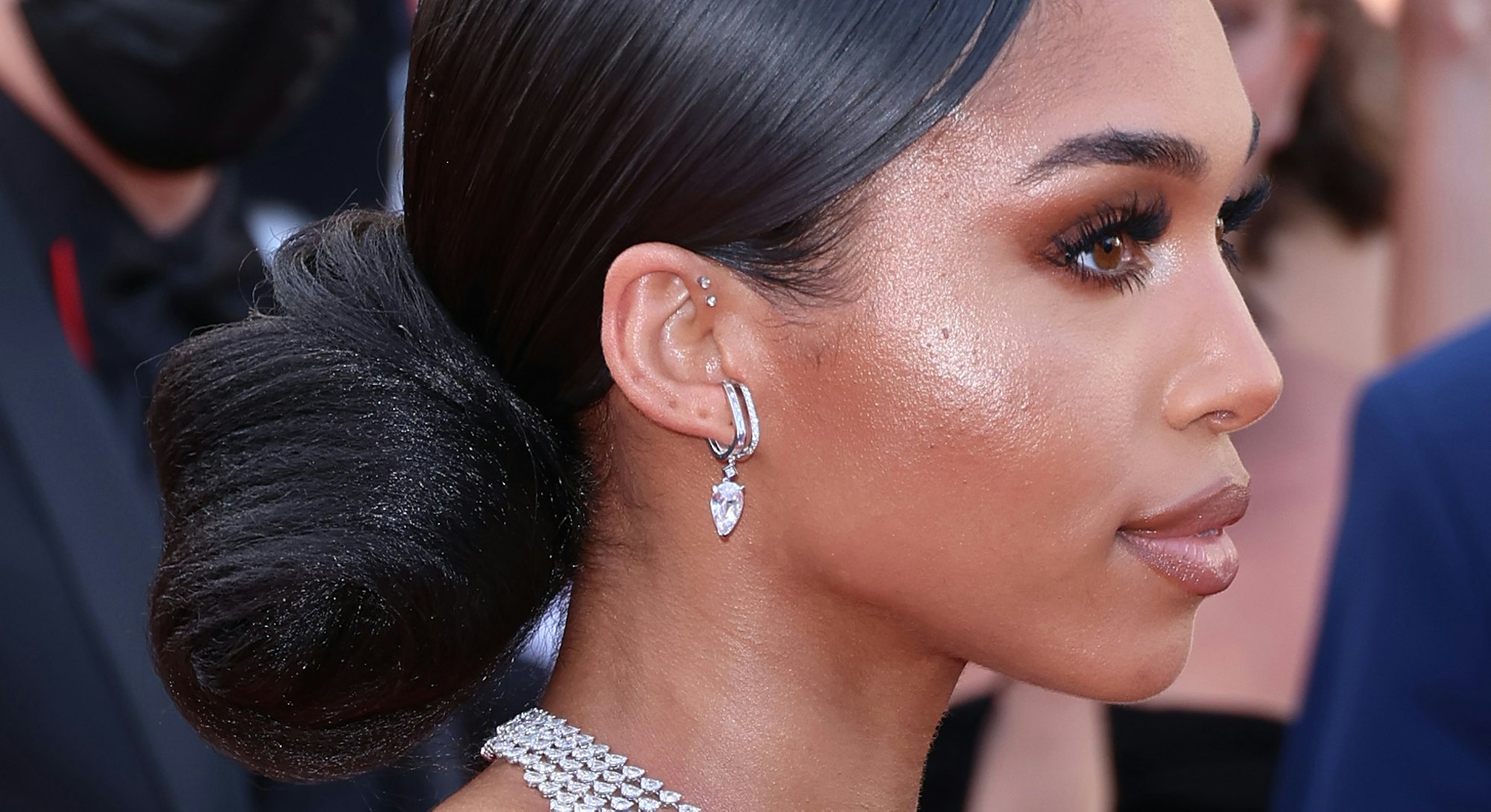 Lori Harvey had one of the most glam hairstyles & makeup looks on the Cannes film festival red carpe...