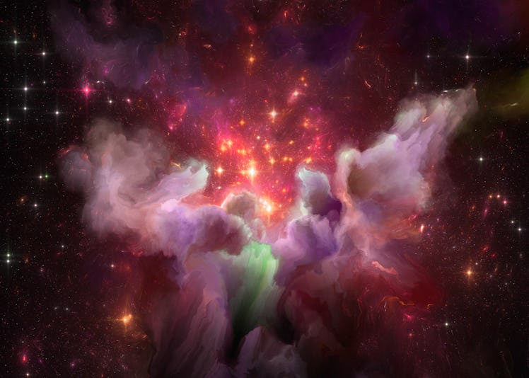 Nebula of paint and light on subject of art, design and creativity.
