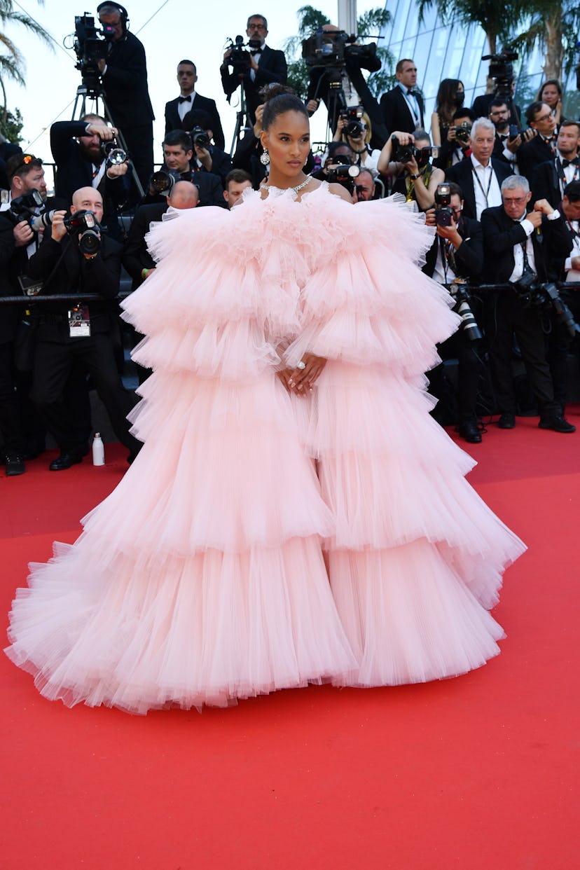 CANNES, FRANCE - MAY 19: Cindy Bruna attends the screening of "Armageddon Time" during the 75th annu...